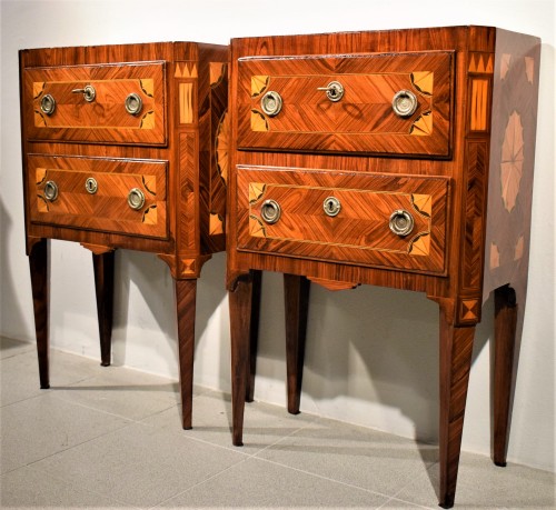 Paire de petite commode Louis XVI - Italie XVIIIe - Louis XVI